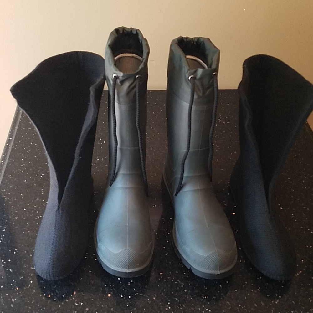 Winter snow and or rain boots.